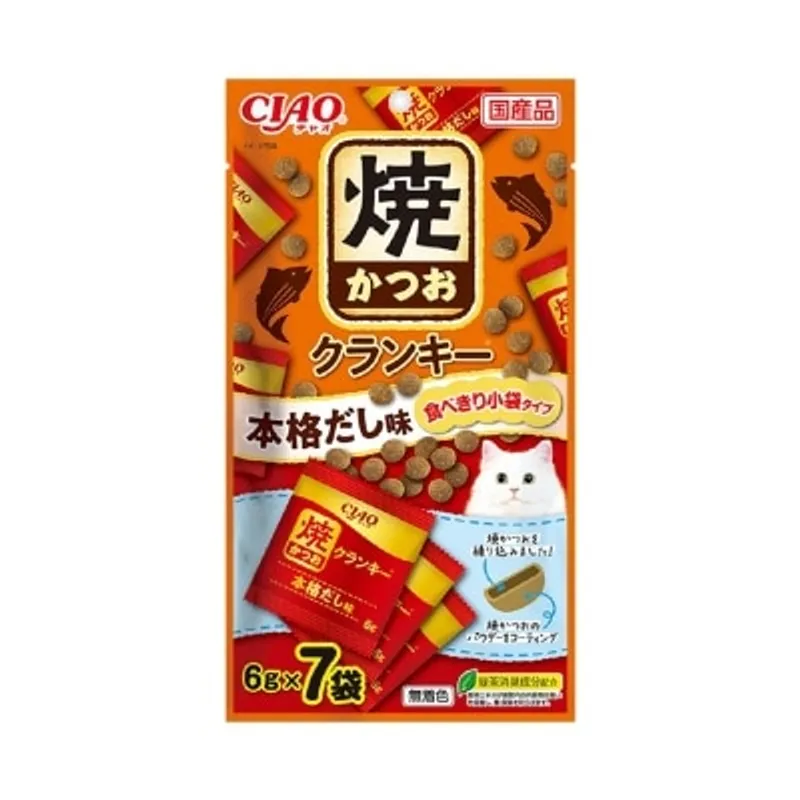 INABA CIAO <燒鰹魚脆貓餅> 日式高湯味 (6g x7) P-216 貓小食