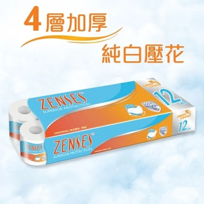 倩絲 4層壓花卷紙(原味)[12卷]