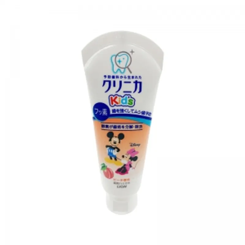 獅王LION Disney米奇防蛀固齒可吞食兒童牙膏（桃味）60g（10支裝）