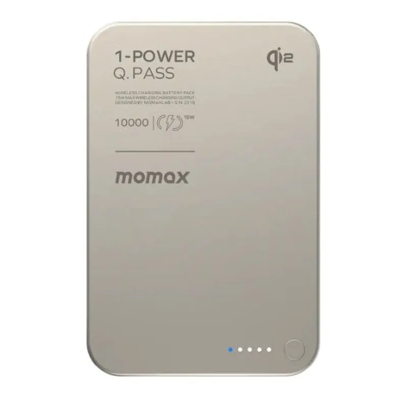 MOMAX 1-Power Q.Pass 10000mAh Qi2 超薄磁吸流動電源-第二代(鈦色) IP136Q2L