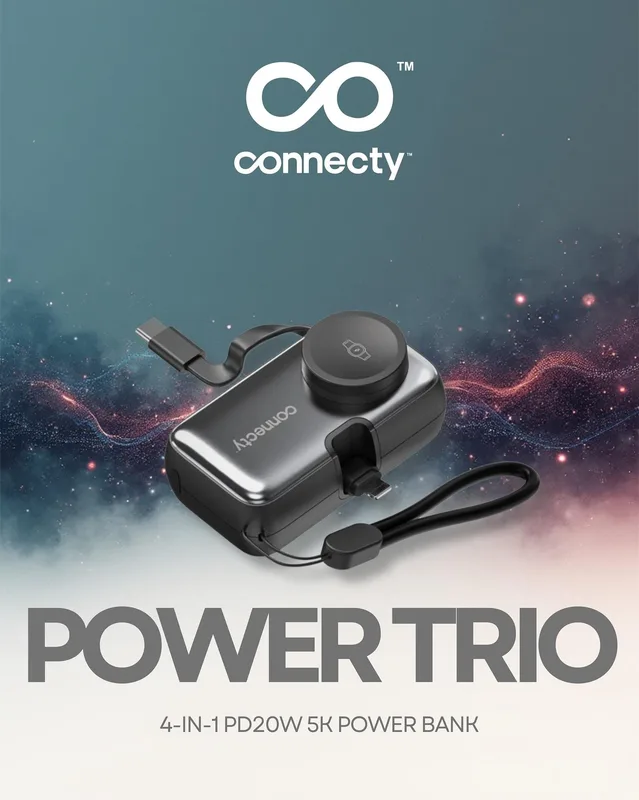 connecty Power Trio (PD 20W) 5000mAH 4合1 移動電源