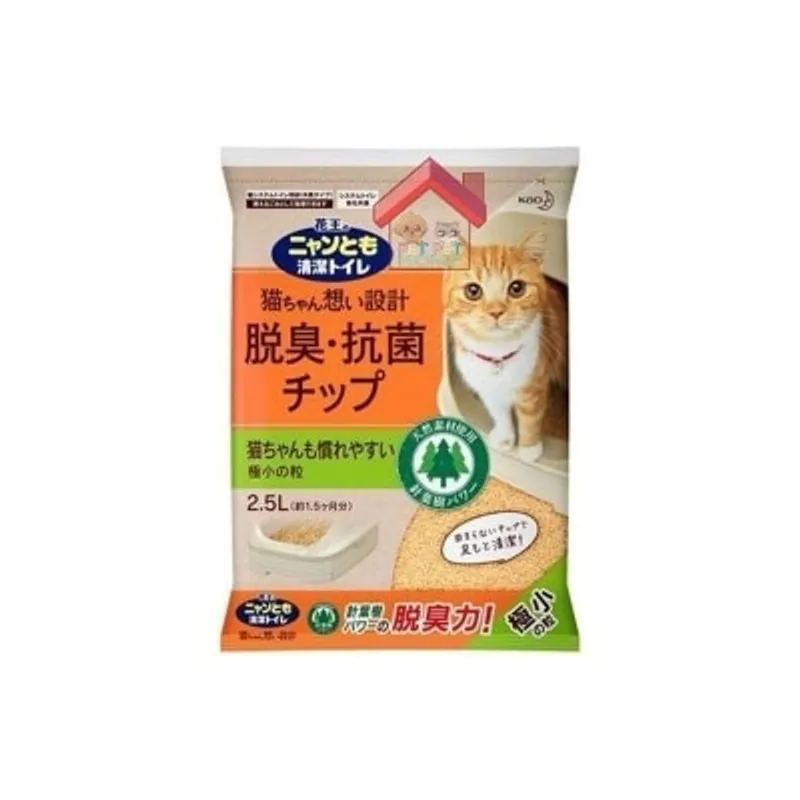 KAO 日本花王 脫臭抗菌滲透式木貓砂 (極細粒3MM - 雙層貓砂盆專用) 2.5L (新舊包裝隨機發貨) **新包裝(雞仔牌),成份不變**
