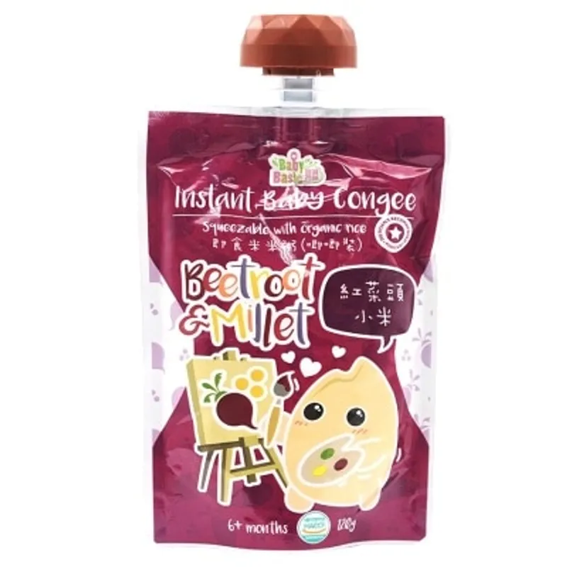 寶寶百味 即食有機米米粥-唧唧裝(紅菜頭小米)