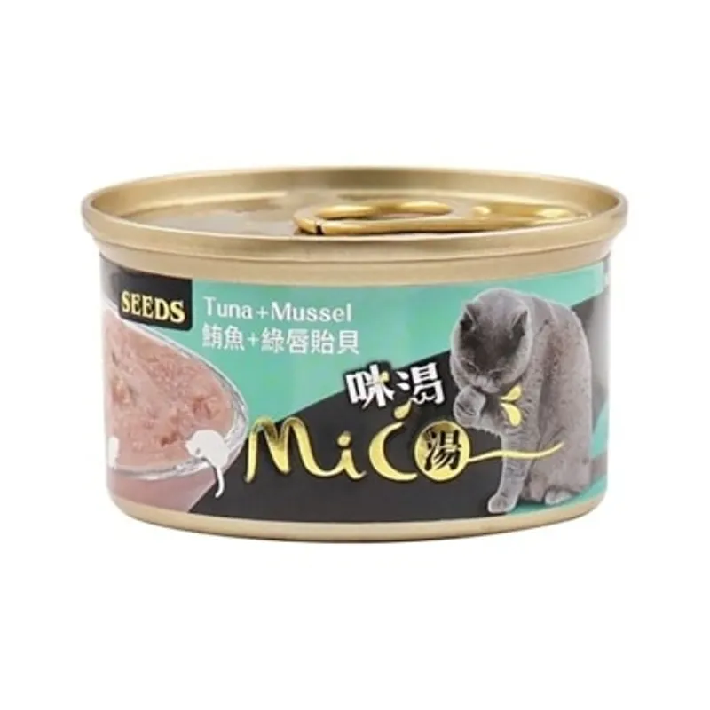 種子 MICO 咪渴機能湯罐 -鮪魚+綠唇貽貝 (85g) 貓罐 829713