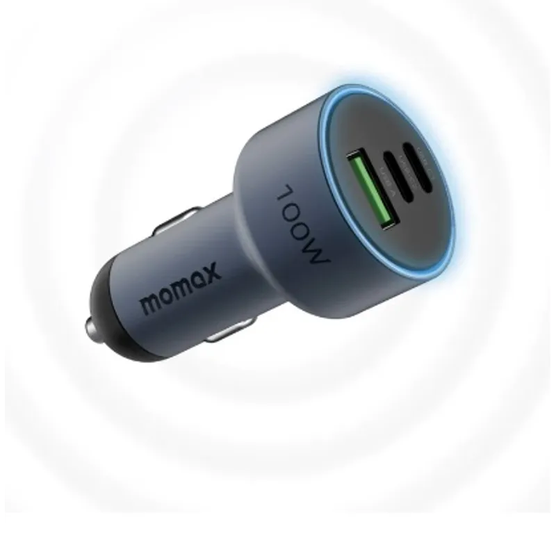 MOMAX MoVE 100W三重快充車載充電器 深灰