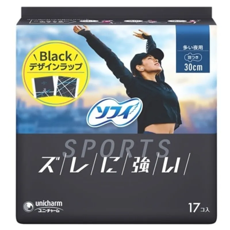 SOFY 蘇菲 SPORTS 動感防漏衛生巾纖薄護翼夜用 30厘米 17片