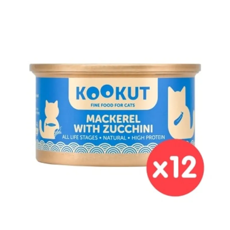KOOKUT [12罐裝] 鯖魚意大利青瓜 (70g x12) 貓罐頭 002825
