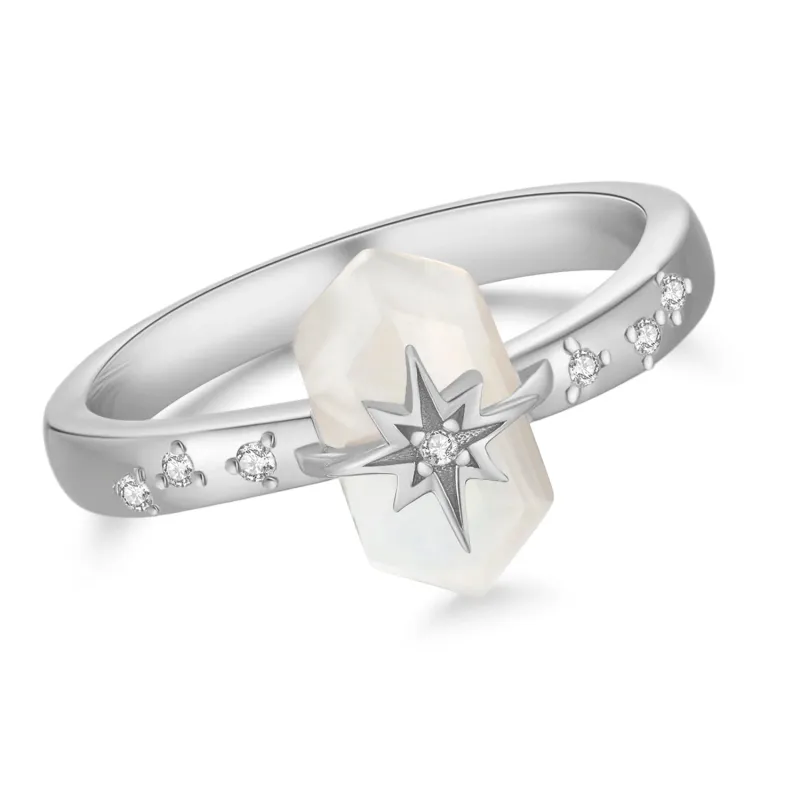 MAGIC STONE｜Moonstone Silver Star Ring