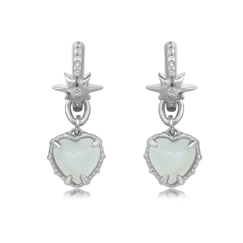 Aqua Twinkle Silver Earrings - AQUAMARINE