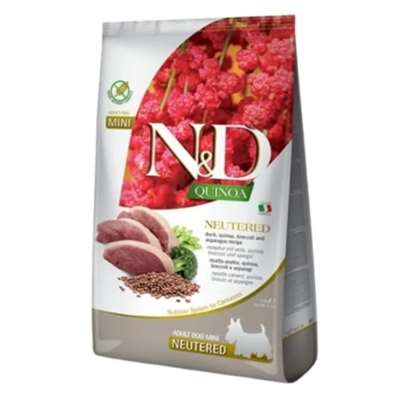 Farmina N&D Quinoa Formula Neutered - Duck Mini 藜麥功能天然鴨肉狗糧 絕育配方 (小粒) 2.5kg