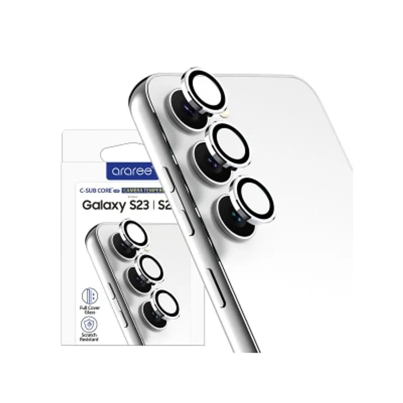 araree Galaxy S23/23 Plus 金屬框強化玻璃保護貼 手機配件