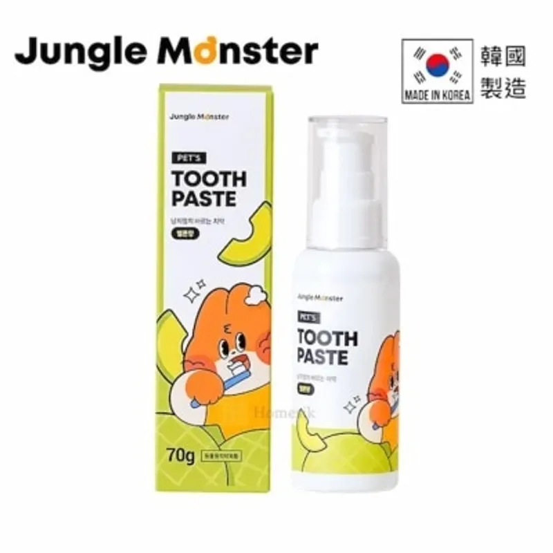 Jungle Monster 韓國製哈密瓜味寵物牙膏 護齒凝膠 70克 (貓狗適用) (商家直送-5個工作天內送到府上；滿$500免運)