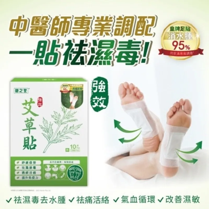 HEALTHALL 健之堂強效去濕艾草足貼 10片