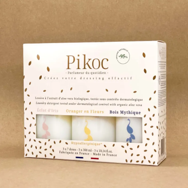 PIKOC 有機成份洗衣液套裝-鶑尾花/橙花/松木香味(3X300 毫升)