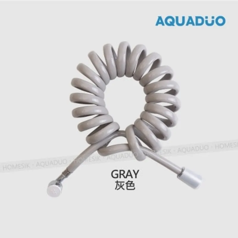 AQUADUO 彈簧式防纏結沐浴花灑水喉 (3米)-灰色 SP-3M-GY (商家直送-5個工作天內送到府上)