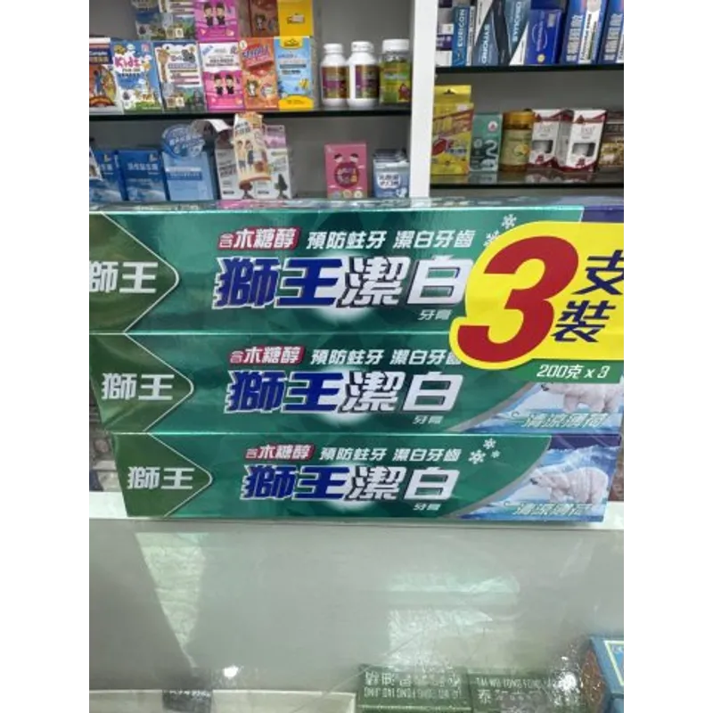 12套*(3枝*200g)3支裝獅王潔白牙膏(清涼)-6026