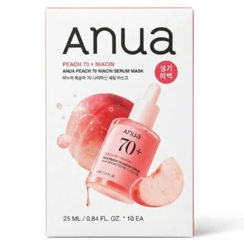 ANUA 水蜜桃亮白精華面膜10片裝