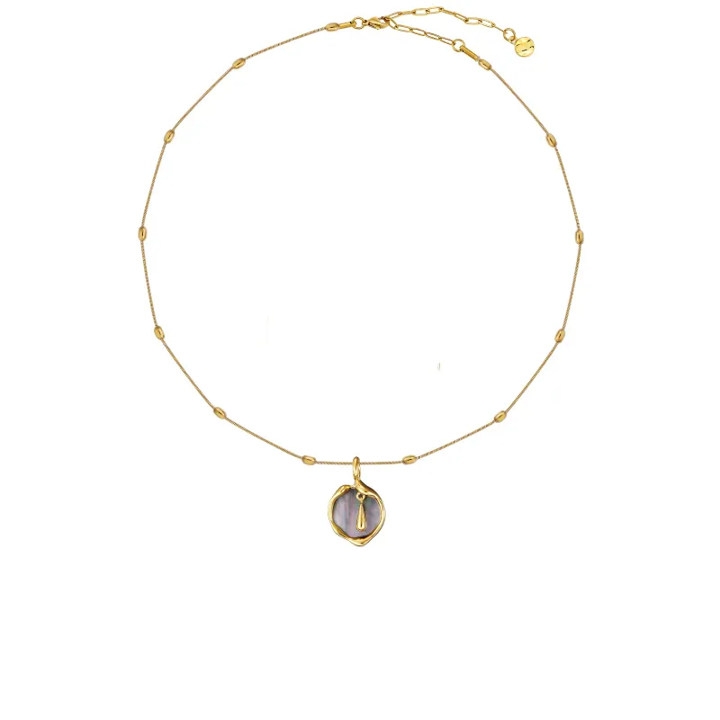 Black Mother-of-Pearl Wavy Necklace