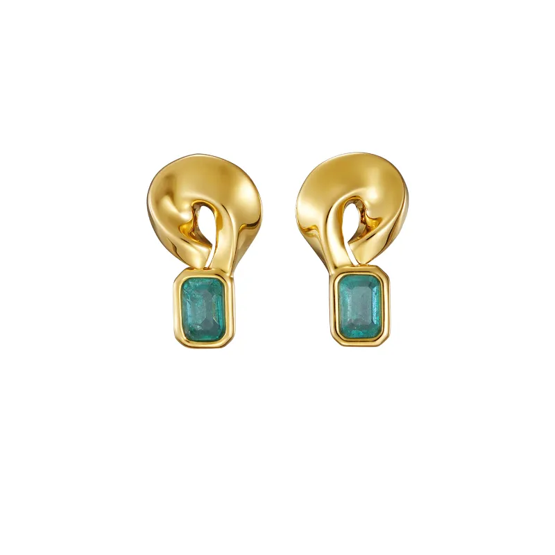 Satin Blue Crystal Earrings