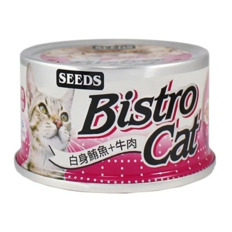 種子 [Bistro Cat] 白身鮪魚+ 牛肉+Oligo寡糖(80g) 貓罐頭 820512