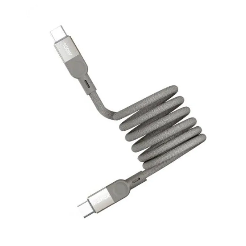 MOMAX USB-C to USB-C磁吸連接線100W USB2.0(1m)(鈦色) DC35L