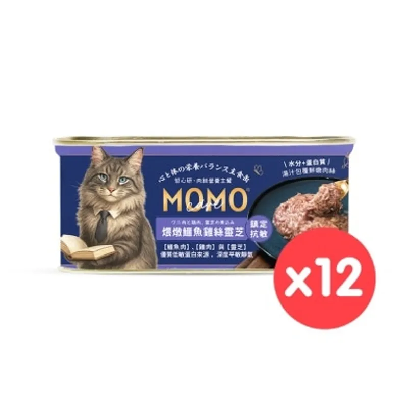 MOMOCARE [12罐]萌寵守護・哲心研 煨燉鱷魚雞絲靈芝 肉絲｜主餐罐 (110g X12) 18804