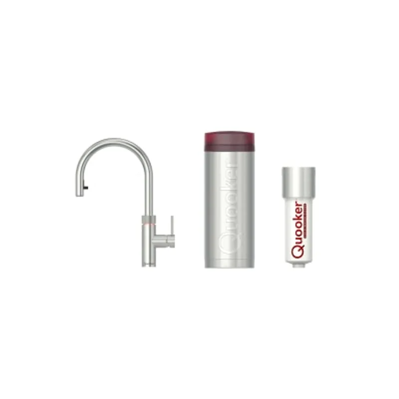 Quooker 3XCHR&CWF,Flex水龍頭(抛光鍍鉻)連PRO3及室溫水過濾器