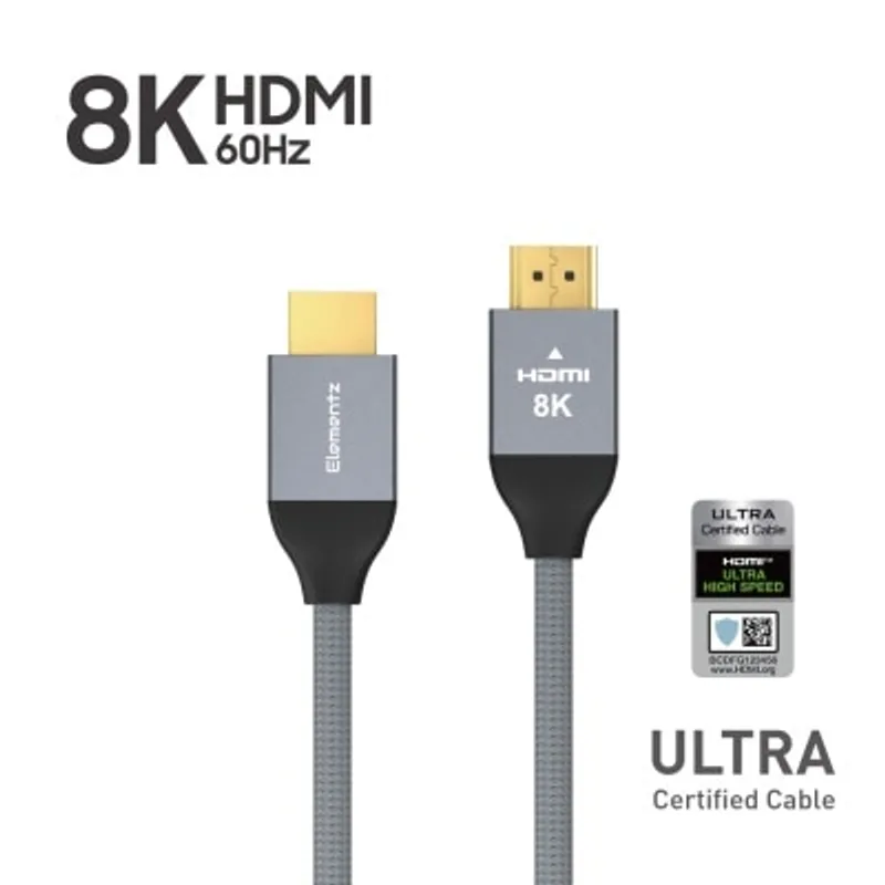 Elementz U8K 8K HDMI 2.1 高清影音傳輸線 (2米 / 官方認證)