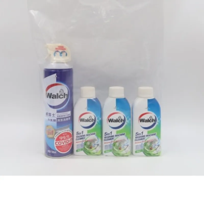 WALCH 威露士 5in1 洗衣機清潔除菌劑 (松木)250ml *3 + 威露士冷氣機清潔消毒劑500ml