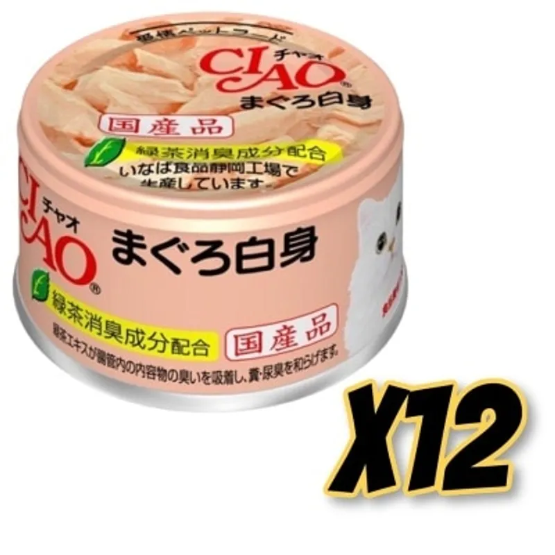 INABA CIAO - 白身吞拿魚 (85gx12)貓罐頭 A-01x12