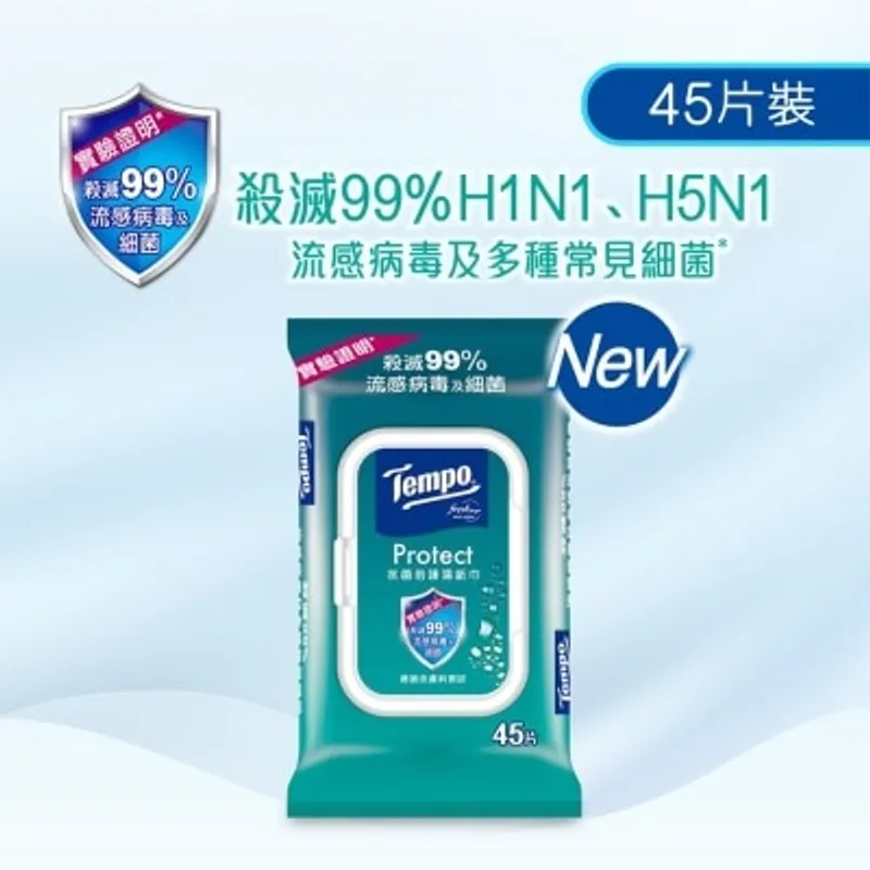 TEMPO得寶 Tempo 抗菌倍護濕紙巾45片裝