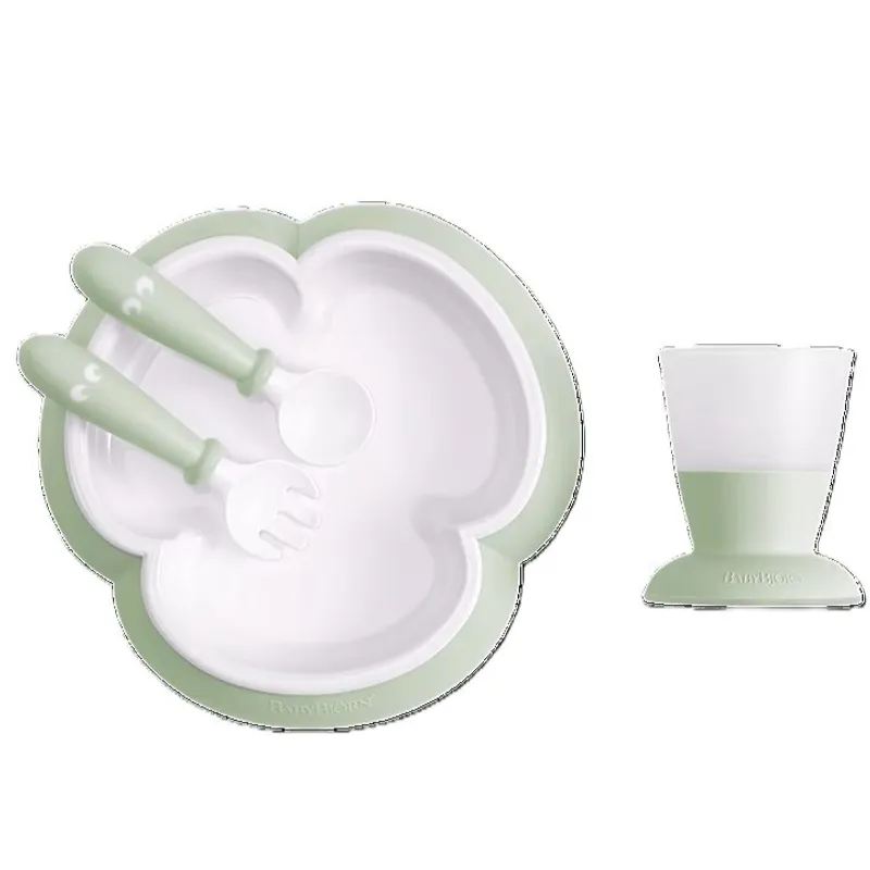 BabyBjorn BABY FEEDING SET POWDER GREEN 婴儿餐具套装