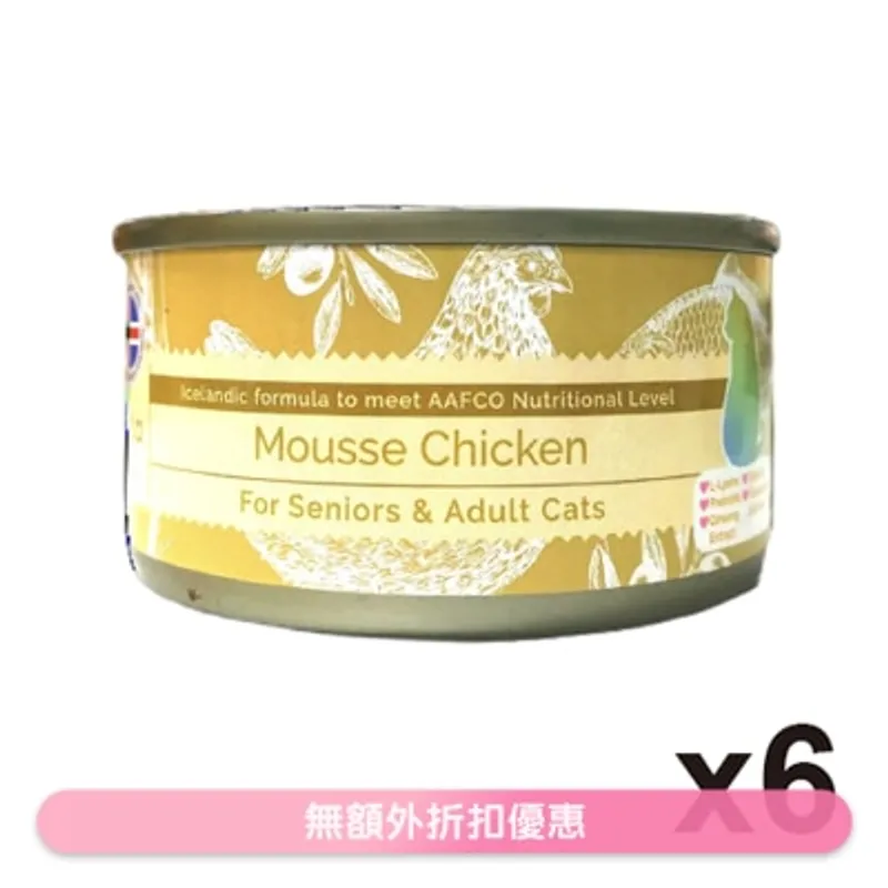 ASTKATTA 全天然純雞肉慕絲 老貓,成貓主食罐頭 (80gx6) Astkatta