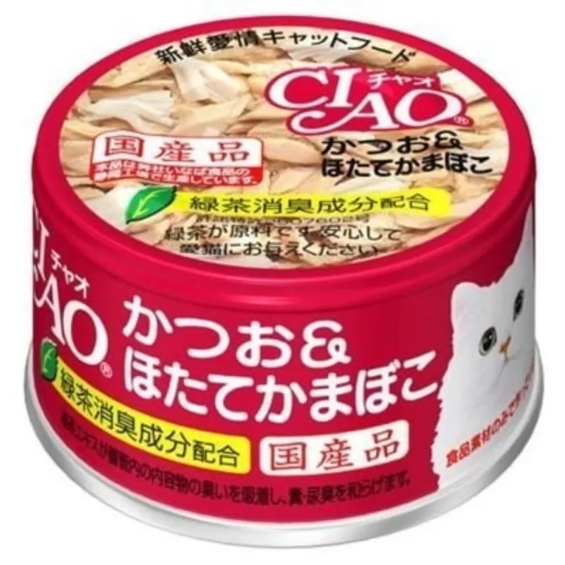INABA CIAO - 白肉鰹魚 瑤柱 (85g)貓罐頭 A-13