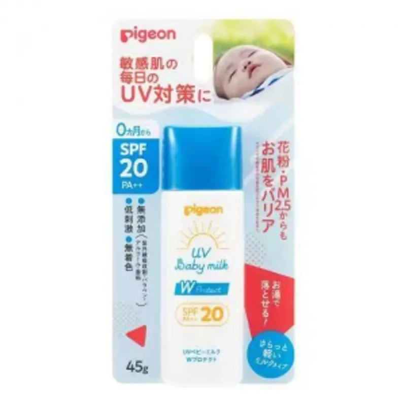 Pigeon 貝親嬰幼兒UV敏感肌防水防曬乳液(SPF20 PA++）45g 6支/箱 藍色