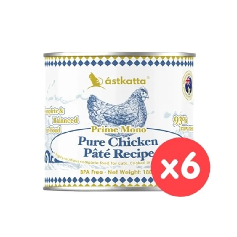 ASTKATTA [6罐裝] 純溯系列 純淨天然肉醬罐 純雞肉 (180g x6) 貓主食罐頭 361574