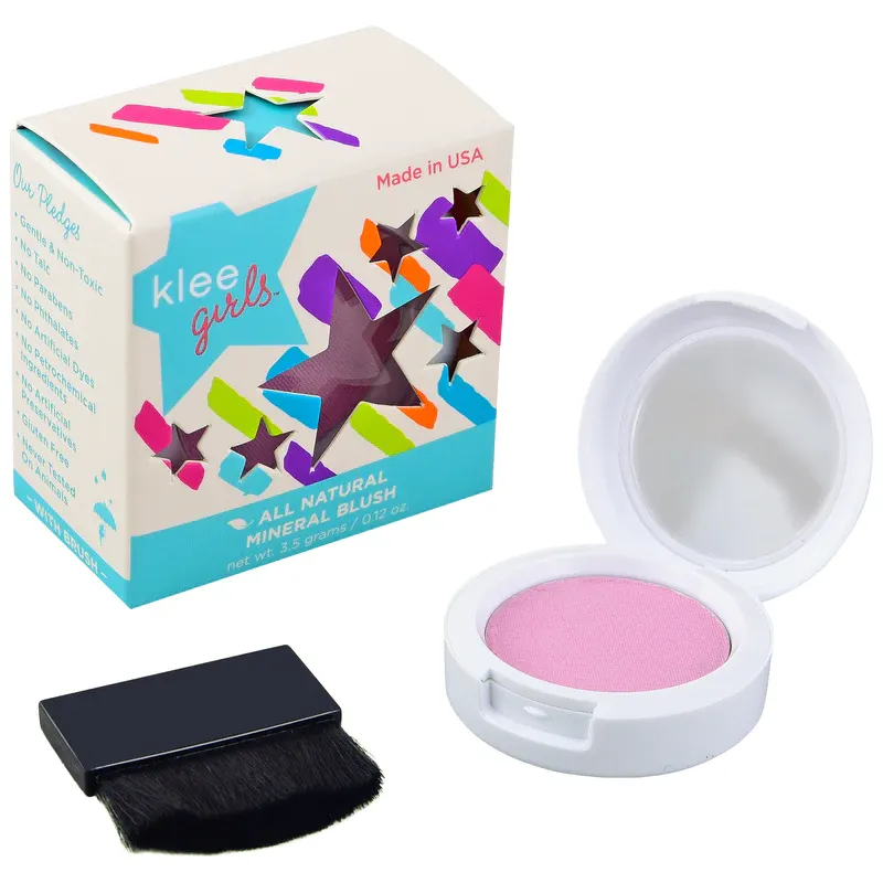KLEE KIDS 天然礦物胭脂(配胭脂掃)-深粉紫色