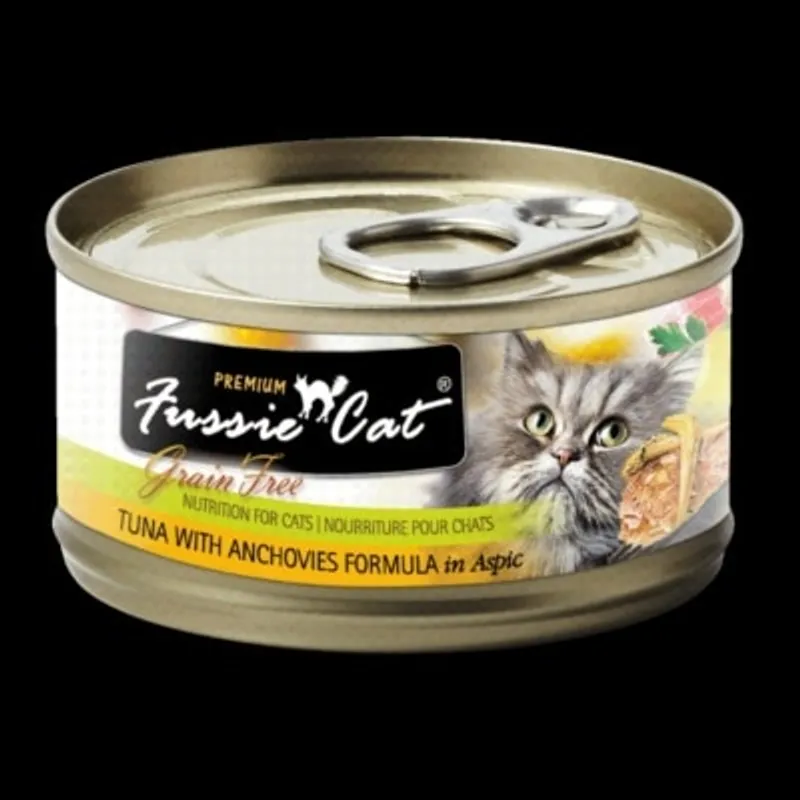 Fussie Cat Tuna with Anchovy FU-PUC 黑鑽吞拿魚+鯷魚貓罐頭 80g 黃標