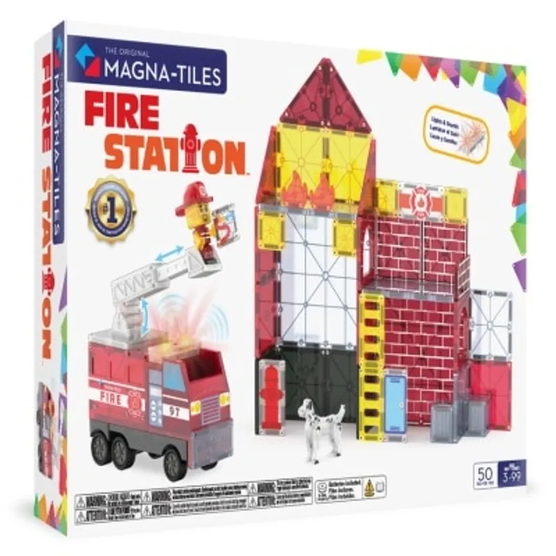 MAGNA-TILES 磁力片積木玩具 - 消防局套裝 50 件組