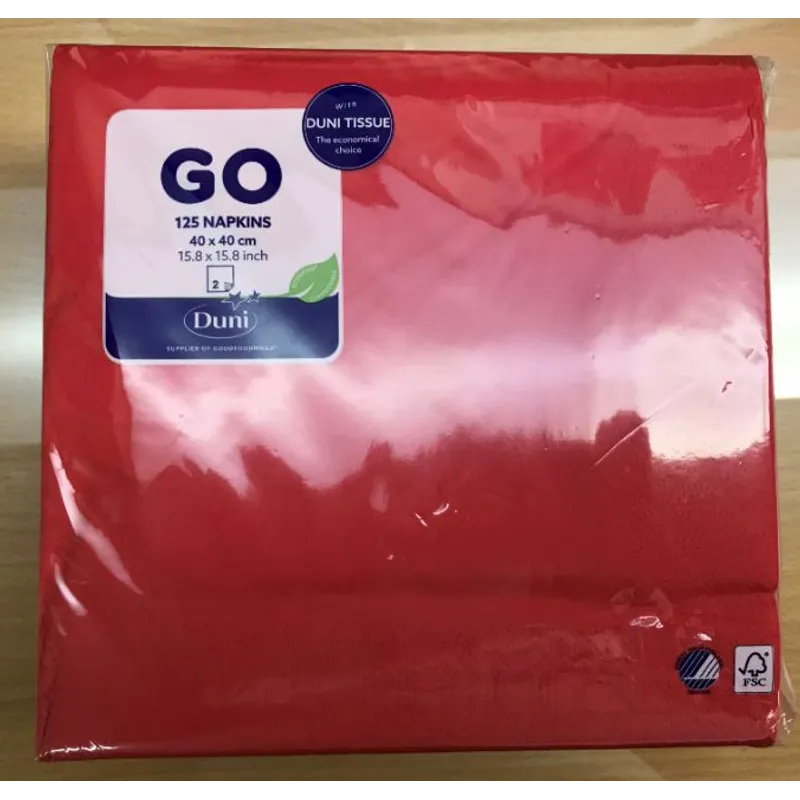 NAPKINS 2-PLY 40X40CM RED