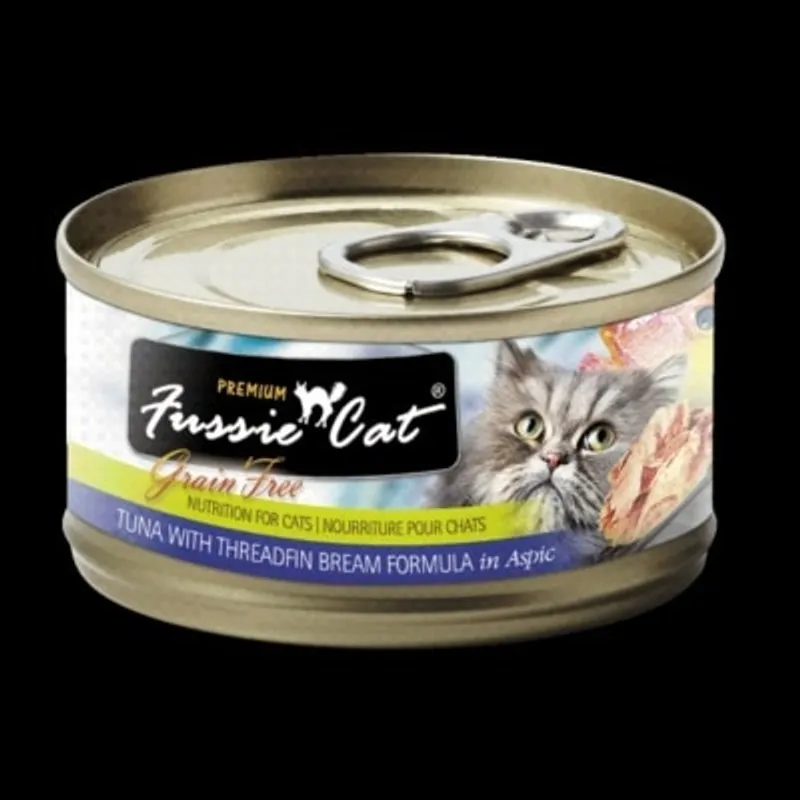 Fussie Cat Tuna with Threadfin Bream FU-TBC 黑鑽吞拿魚+鲷魚貓罐頭 80g 紫標