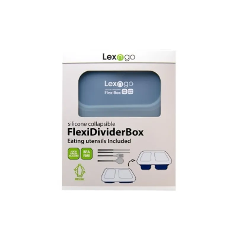 Lexngo 矽膠可摺疊兩格飯盒 (1200ml)