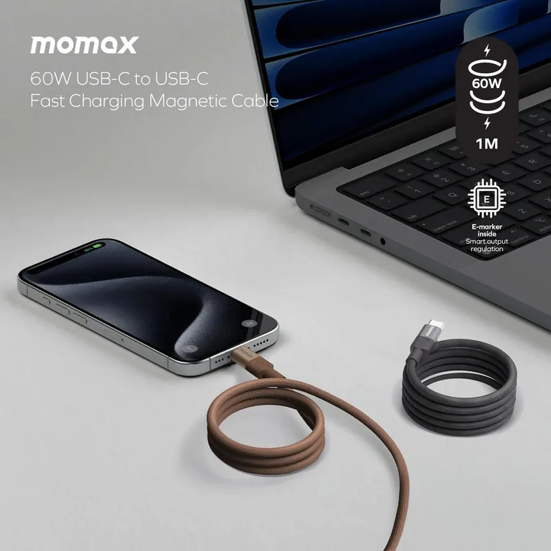 Momax Mag.link 60W USB-C to USB-C 磁吸連接線