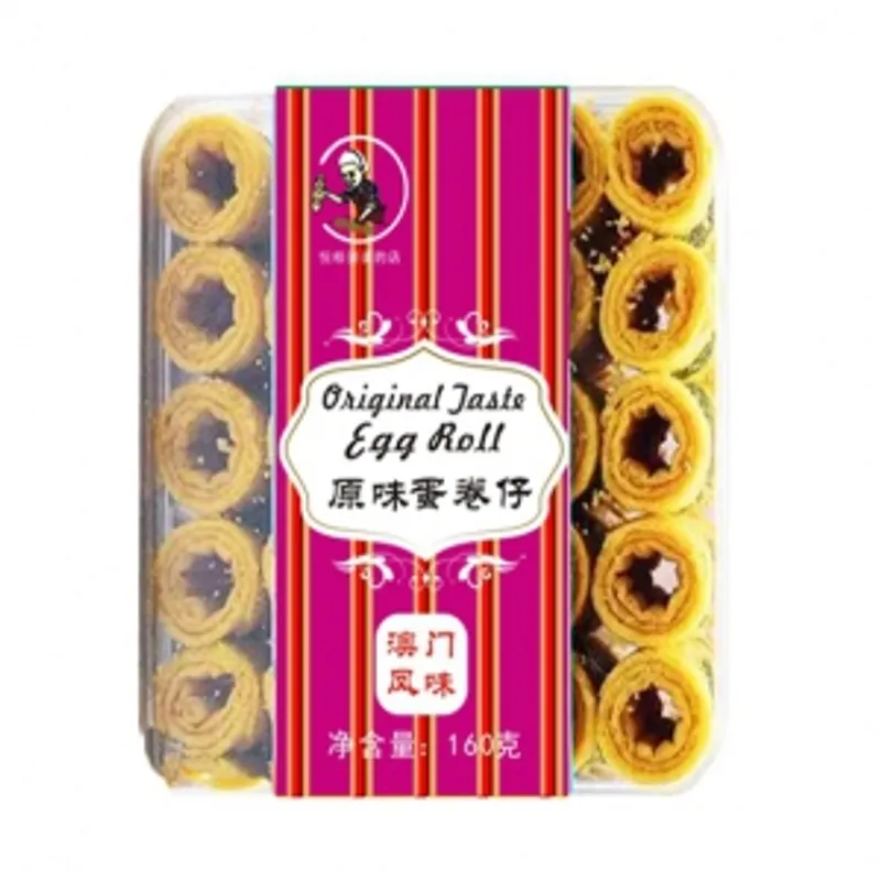 悅桂婆婆的店 原味短蛋卷仔160g/盒