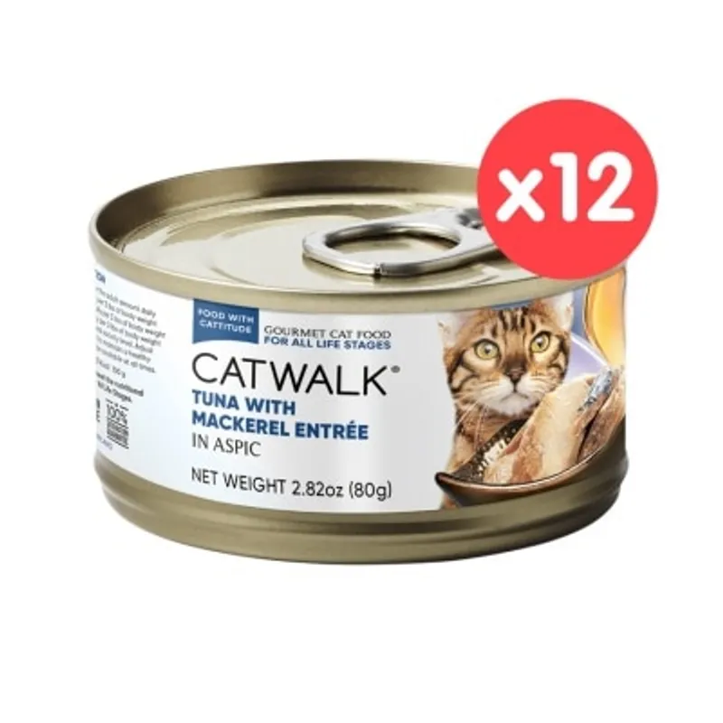 CATWALK [12罐] 鰹吞拿魚+鯖魚- 貓罐頭(80gx12) - Catwalk