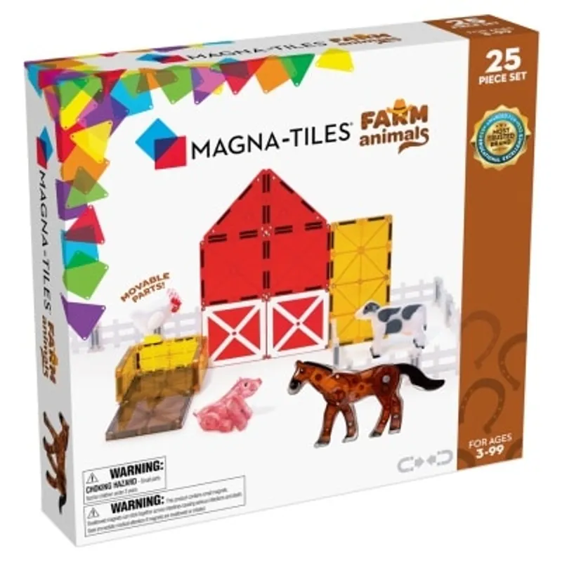 MAGNA-TILES 磁力片積木玩具 - 農場動物25塊套裝