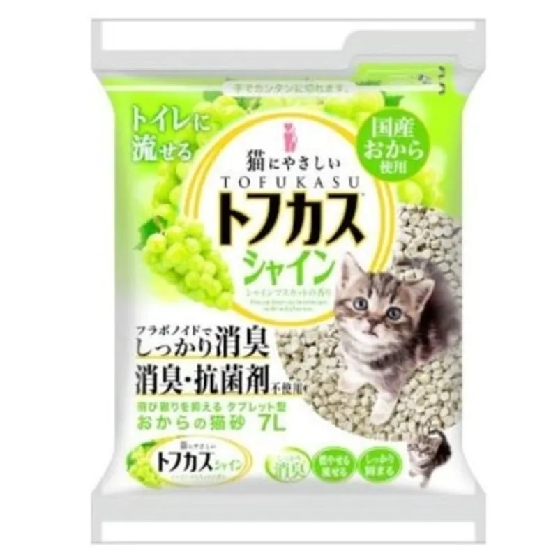 Tofukasu 日本爽快 葡萄果味 圓片型豆腐貓砂7L