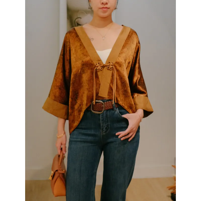 Fluid-Drape Tied Tea Garment