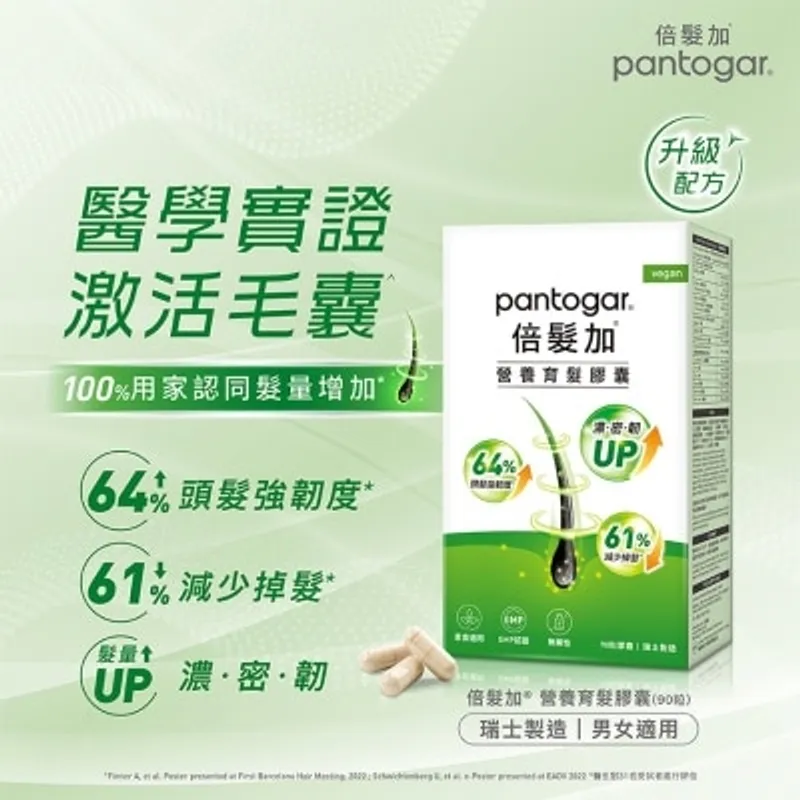 瑞士倍髮加 Pantogar 倍髮加育髮膠囊 90粒