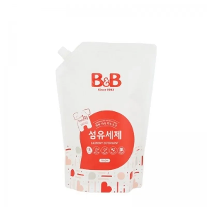 韓國B&B嬰幼兒天然抗菌洗衣液補充裝(1500ml/1800ml/2100ml)1箱